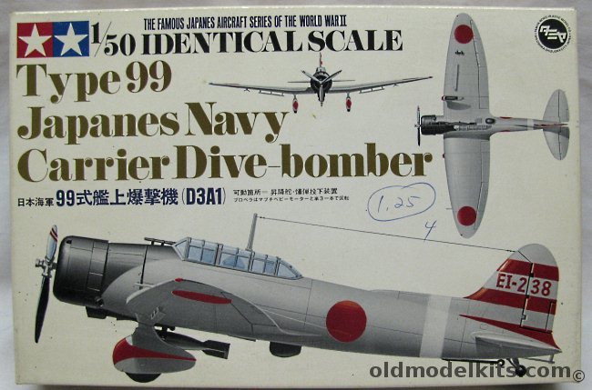 Tamiya 1/50 D3A1 Type 99 Val - Carrier Dive Bomber Motorized- With Decals for Five Aircraft, MA110 plastic model kit